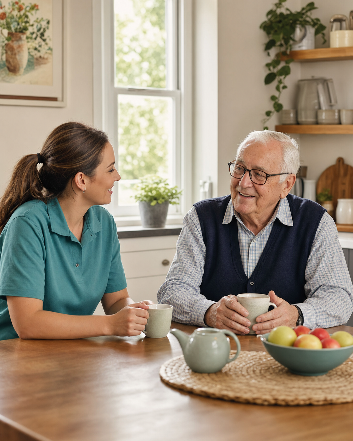 Caregiver providing support at home